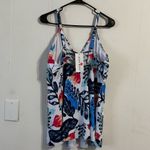 Blue Fitted Camisole Swim Top Size XXL Photo 1