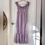 Urban Outfitters  UO Olympia Lilac Floral Off-Shoulder Midi Dress Women’s‎ Large Photo 3