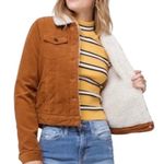 Ashley by 26 International Ashley Sunrise Collection Tan Coruroy Sherpa Trucker Jacket XL Barn Coat Chores Photo 1