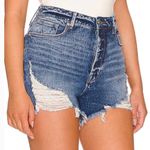 Good American  Bombshell Cutoff Jean Shorts Distressed Size 6 / 28 Blue Denim 646 Photo 1