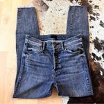MOTHER DENIM The Stunner Ankle Fray Skinny Jeans in Friday the 13th Size 27 Black Photo 2
