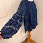 Jane and Delancey  Chambray Blouse Tiered Fringe Sleeves Photo 1