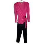 American Vintage 1970s Filigree hot pink disco jumpsuit USA made Size small - medium Photo 1