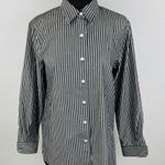 Foxcroft  Non-Iron Shaped Fit Striped Long Sleeve Button Down Shirt Size 16.  Photo 0