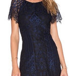 For Love & Lemons New!‎  Lyla Midnight Blue Lace Mini Dress Cut Out Back Medium Photo 0