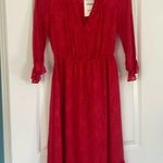 ZARA NWT Polka Dot Midi Dress Red and Black Size XS Ruffle Cute Holiday Photo 4