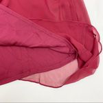 Dessy Collection Shirred Sleeveless Draped Chiffon Maxi Dress Gown: Burgundy Size 4 Photo 11