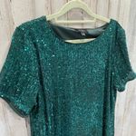 MSK Green Sequin Round Neck Mini Party Dress NYE Cocktail Womens Medium Photo 2