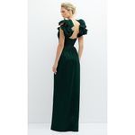 After Six  Dramatic Ruffle Edge Convertible Strap Metallic Pleated Maxi Dress Photo 11