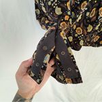 Free People Nicolette Velvet Floral Blazer with Bow black gold Photo 3
