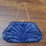 Blue Floral Sequin Chic Feminine Romantic Whimsigoth Retro Evening Clutch Bag Photo 2