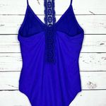 Ymi  Royal Blue One Piece Lace Back Swimsuit Size Large Photo 3