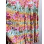Vtg Bila Floral Print Midi Dress S Sleeveless Boho Hippy Pockets Pink Photo 2