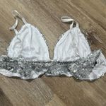 NWOT small unpadded sparkly bathing suit top Silver Photo 1