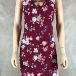 Ultra Flirt Juniors Criss-cross Burgundy Floral Soft Dress NWT Large Photo 0