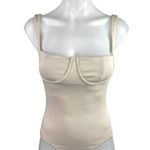 Princess Polly Cream Rib Knit Sleeveless Cami Corset Bodysuit Tank Top Size 4 Photo 0