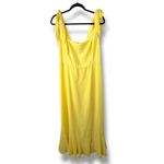 Lulus NWOT Summer Invite Yellow Tie-Strap Woven Chiffon Tiered Midi Dress XL Photo 2