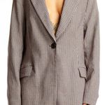 Adrianna Papell Womens Sz Med Houndstooth Oversized One Button Blazer Jacket Photo 0