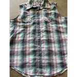 Wrangler Vintage  Wrancher Sleeveless Western Shirt Women’s Sz M Pearl Snap Photo 8