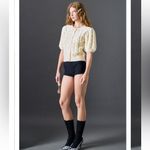 English Factory  front cable stitch cardigan in beige large NWOT Photo 3