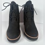 Eileen Fisher Women’s Sz 11 Alpine Suede Lace-Up Black Wedge Bootie Photo 4