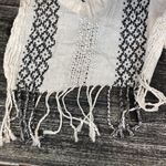 Big Buddha  Ivory & Gray Print Fringe Cape Poncho Top OS Photo 7