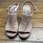 Toms  pink‎ suede strapped wedge sandals Photo 5