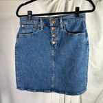 J.Crew Denim Skirt Button Front Mini Skirt Women's Size 28 Blue Jean Classic Photo 11