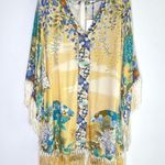 NEW Spell & The Gypsy Sz s Willow Tassel Dress Mini Floral Kimono Sleeve Blue Photo 0