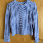 J.Crew  Cable-knit puff-sleeve crewneck sweater lavendar small‎ BS978 Photo 0