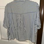 American Eagle America Eagles Women Striped Blue and White Top Photo 1