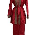 Valerie Stevens VTG  Kashmiri Satin Pajama Set Photo 0