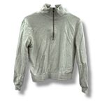 Garnet Hill Cropped Quarter Zip Pullover Sweatshirt Women’s Size XS Light Gray Photo 1