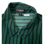 EXPRESS Portofino Women Sz Small Striped Green Long Sleeve Button Up Shirt 23-4P Photo 3