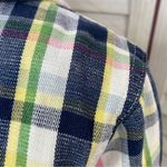 Merona Plaid Cotton Canvas Pullover Hoodie Jacket Pink Blue Small Photo 7