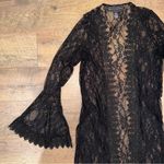Polly & Esther Black Lace Robe/Cardigan with Bell Sleeves Photo 7