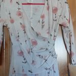 Frederick's of Hollywood New Juniors  Floral Pink & Cream Faux Wrap Dress 3/4 Photo 1