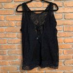 Free People Free‎ People Womens Small Top Black Geo Sands Lace Cold Shoulder Boho Crochet Photo 2