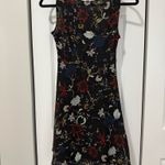 A.L.C. Black Floral 100% Silk Mini Dress (Size 0) Photo 4