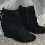Black Wedge Booties Size 9.5 Photo 0
