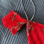 Showpo NWOT red floral smocked off the shoulder dress Photo 3