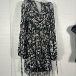 Topshop  Womens Black Floral  Dress Size 10 NWT Photo 2