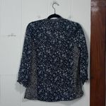 CHAPS  Navy and‎ White Two Floral Blouse Size Small Photo 3
