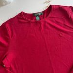 Ralph Lauren Lauren  Knit Tunic Tee T Shirt Womens Red Long Sleeve Size M Photo 3