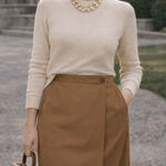 Saks 5th Avenue Vintage Saks Fifth Avenue Academia Wool Pencil Skirt 8 Tan Old Money Minimalist Photo 0