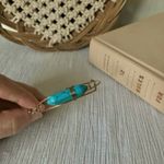 Gold Turquoise Wrapped Bangle Bracelet Vintage “Winona” Western Cowgirl Native Blue Photo 4