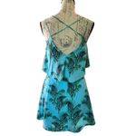 Cynthia Steffe CeCe By Blue Tropical Palm Tree Dress Size 0 Photo 1