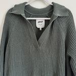 Aerie  Sugar Rush Chenille Sweater in Green Size Small V Neck Collared Photo 2