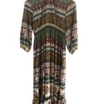 One World  size small peasant dress colors green/red/brown/white Photo 2