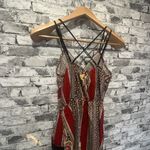 Xhilaration EUC Red & Black Aline Criss-Cross Back Dress Size Small Photo 6